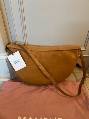 Mansur Gavriel suede crescent shoulder bag